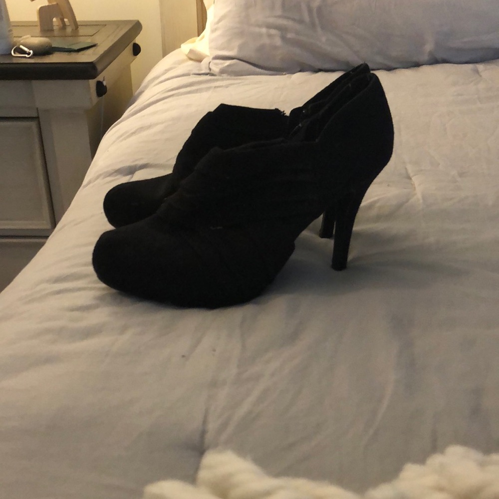 Black high heel boots